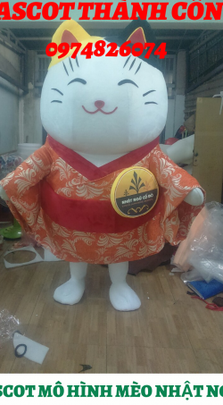 Mascot mô hình Mèo kimono