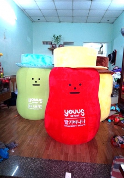 Mascot mô hình chai nước ép